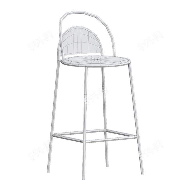 Sleek Green Dune Bar Stool 3D model image 2