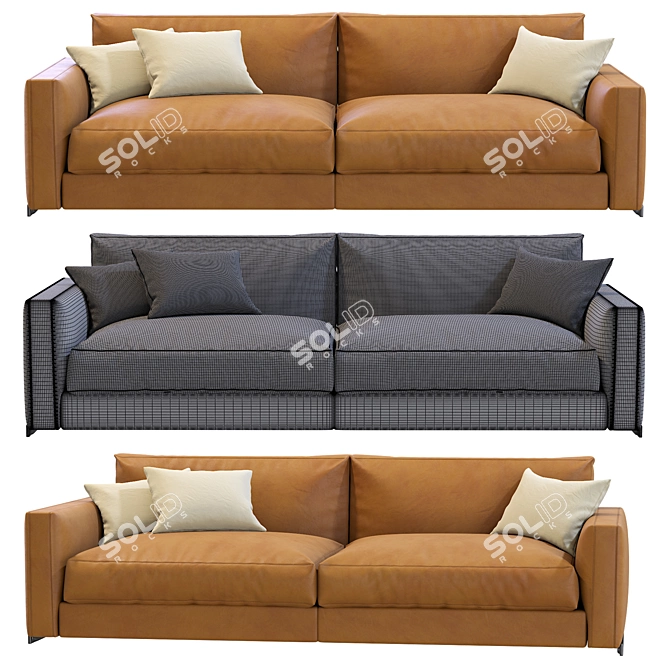 Arflex Rendez Vous Leather Sofa 3D model image 4