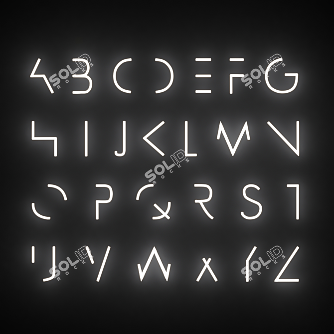 Luminous Neon Letters - Personalize Your Space 3D model image 1