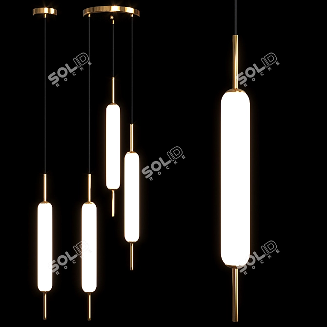 Opulent Opal Pendant Light 3D model image 2