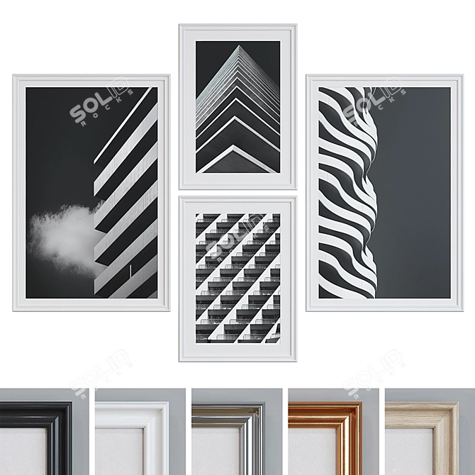 Modern Classic Picture Frame Set 3D model image 1