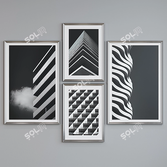 Modern Classic Picture Frame Set 3D model image 3