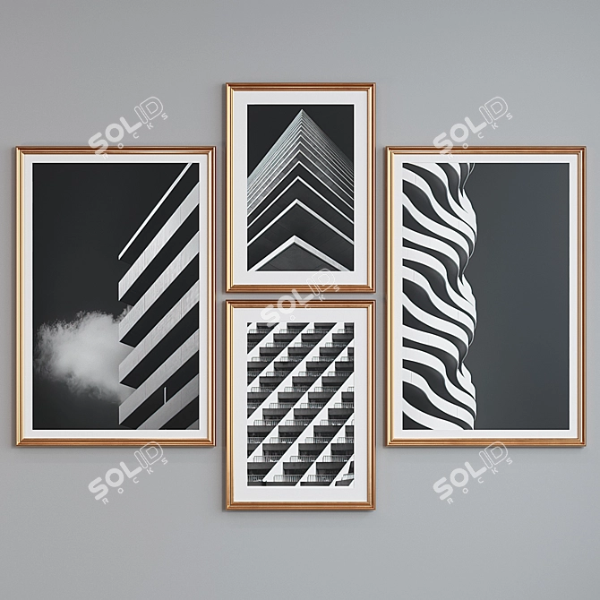 Modern Classic Picture Frame Set 3D model image 4