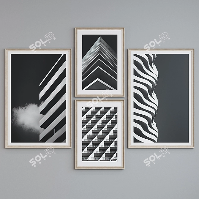 Modern Classic Picture Frame Set 3D model image 5