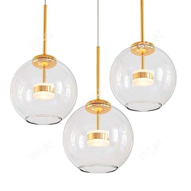 Bailey Gold Pendant Light 3D model image 1