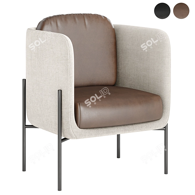 Comfort and Style: Novamobili's HAIKU Armchair 3D model image 1