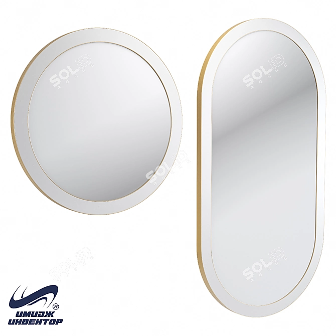 OM Mirror "Faretto" - Illuminate Your Space 3D model image 1