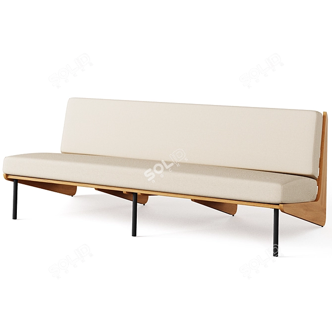 Kinney Teak Outdoor Sofa: Stylish & Comfortable 3D model image 1