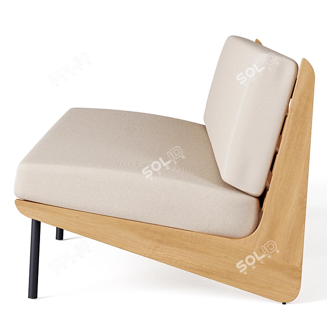 Kinney Teak Outdoor Sofa: Stylish & Comfortable 3D model image 3