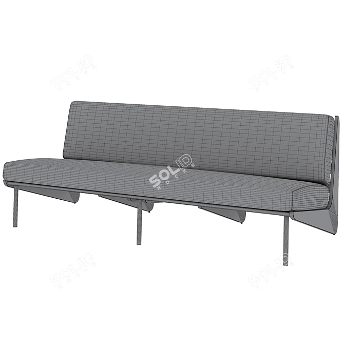 Kinney Teak Outdoor Sofa: Stylish & Comfortable 3D model image 4