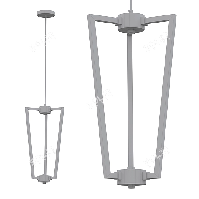 Sleek Pendant Lighting Tube 3D model image 2