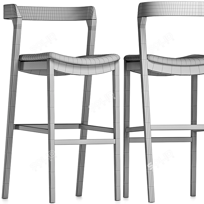 Elegant Arco Barstool by Cantarutti 3D model image 5