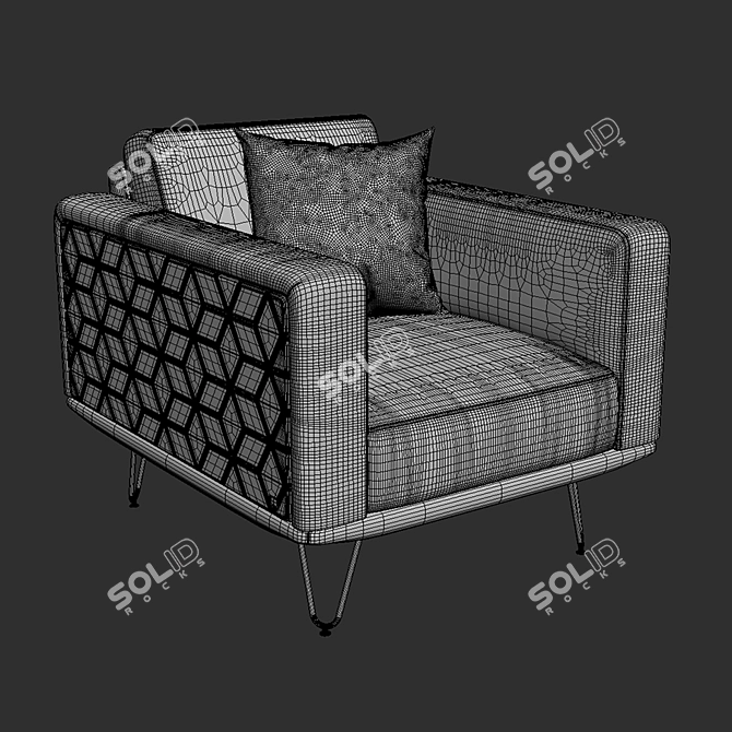 Mira Carre Armchair: Elegant Design 3D model image 3