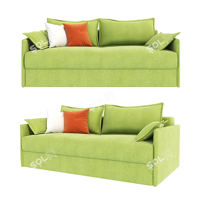 Compact Orthopedic Sofa with Storage - Deni Veneto 3D model image 1