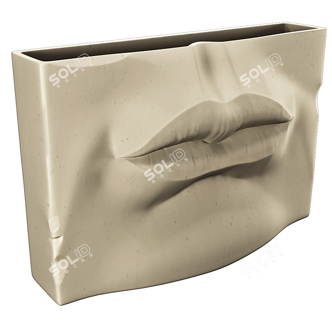 Sculpted Lips Planter 3D model image 2