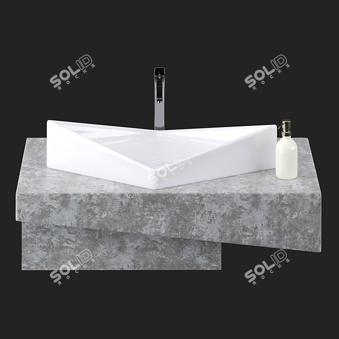 Sleek Modern Bathroom Sink 3D model image 1