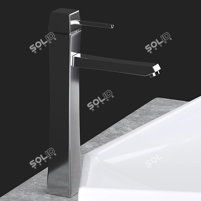 Sleek Modern Bathroom Sink 3D model image 3