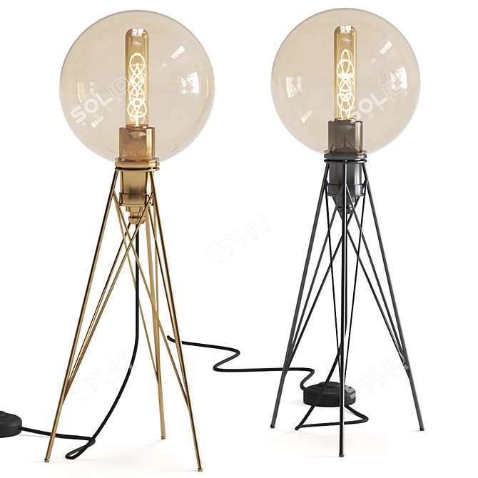 Elegant Parisian Ondo Table Lamp 3D model image 1