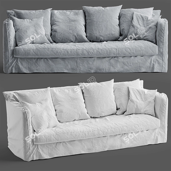 Elegant Vittoria Slipcover Sofa 3D model image 1