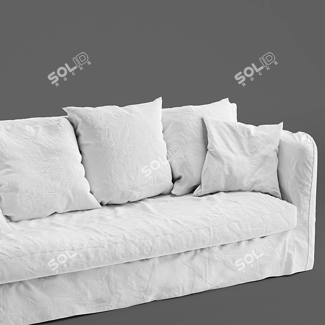 Elegant Vittoria Slipcover Sofa 3D model image 3