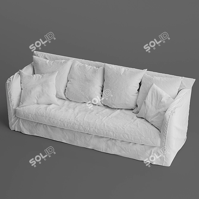 Elegant Vittoria Slipcover Sofa 3D model image 4