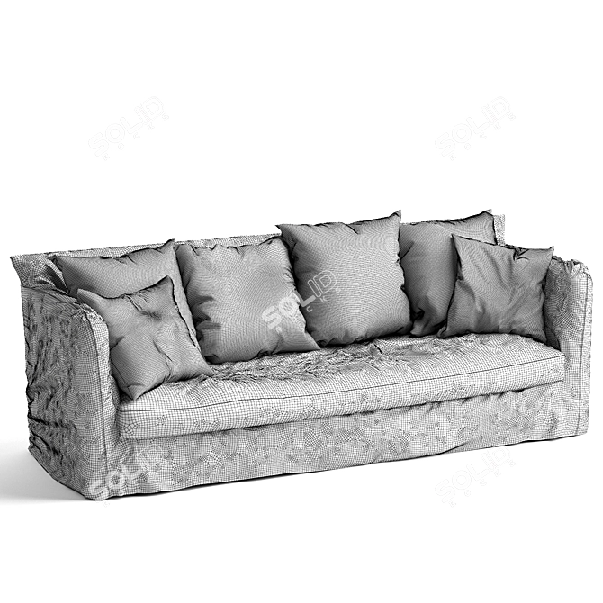 Elegant Vittoria Slipcover Sofa 3D model image 7