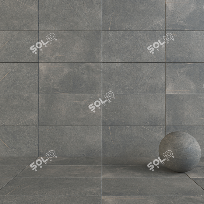 VAL DI SUSA Dark Gray Rock 60x120 Set 3D model image 1