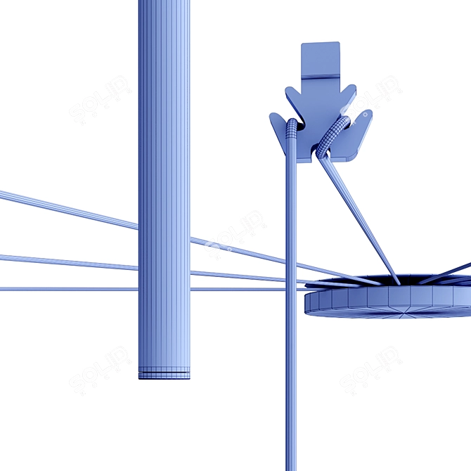 Elegant Brass RAGI Pendant Lamp 3D model image 5