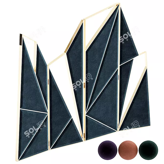 Stylish Delta Folding Screen 3D model image 1