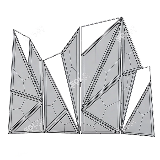 Stylish Delta Folding Screen 3D model image 2