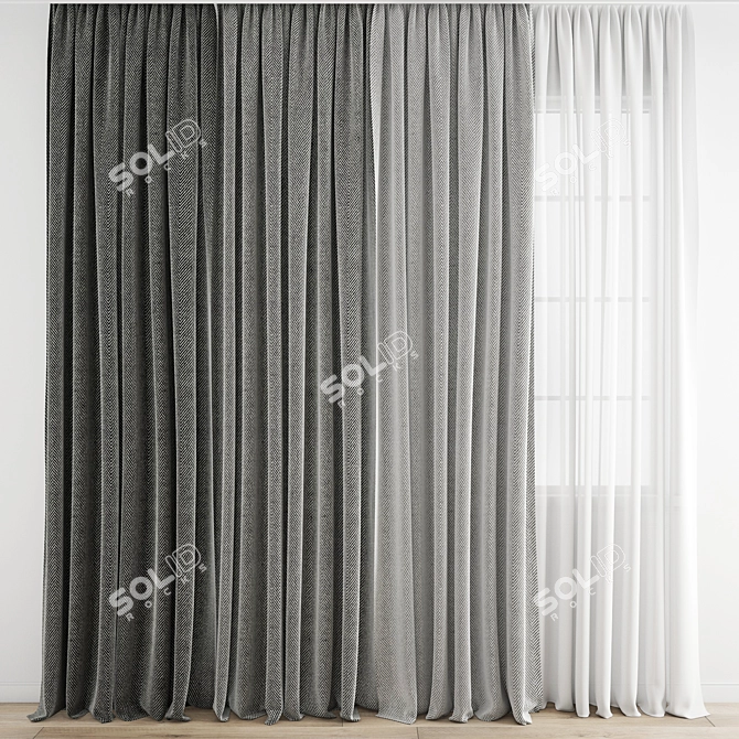 Polygonal Curtain Model 3D model image 1