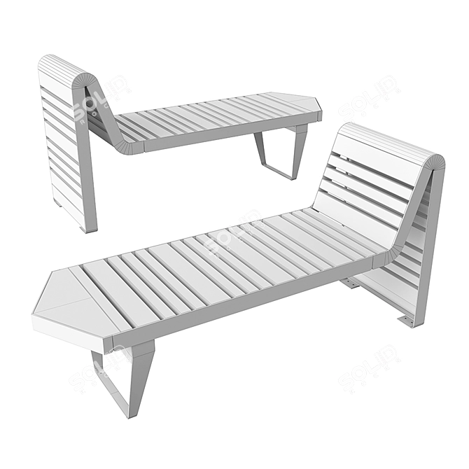 Eternal Wood Corner Bench 3D model image 2