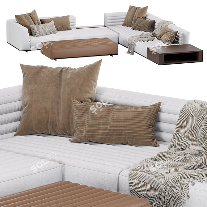 Sleek and Stylish: Minotti Roger Sofa 3D model image 2