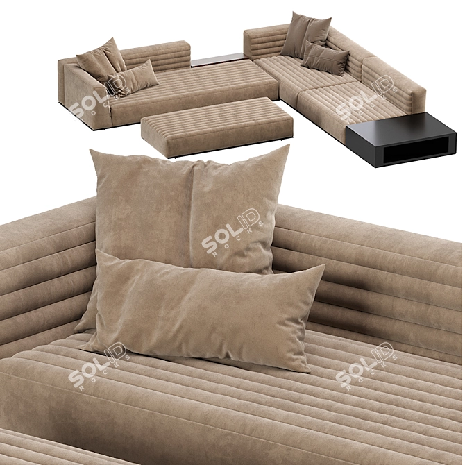 Sleek and Stylish: Minotti Roger Sofa 3D model image 3