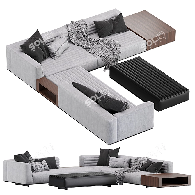 Sleek and Stylish: Minotti Roger Sofa 3D model image 4