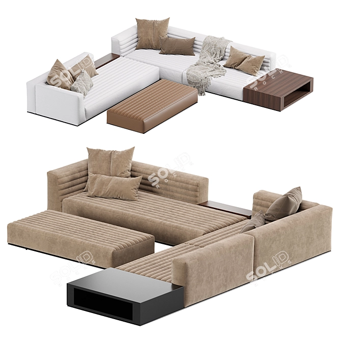 Sleek and Stylish: Minotti Roger Sofa 3D model image 5