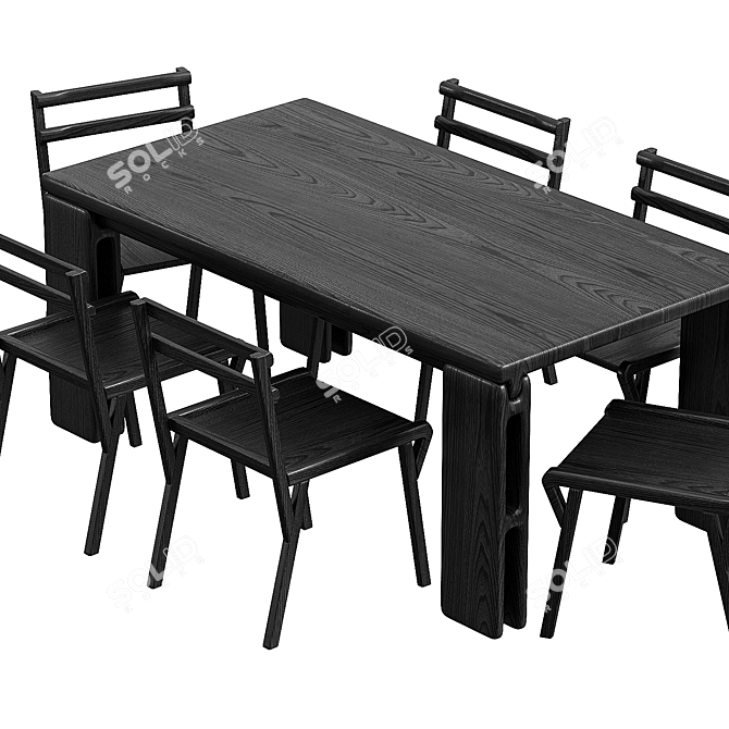 Modern Vonnegut Kraft Table Set 3D model image 4