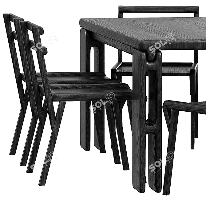 Modern Vonnegut Kraft Table Set 3D model image 5