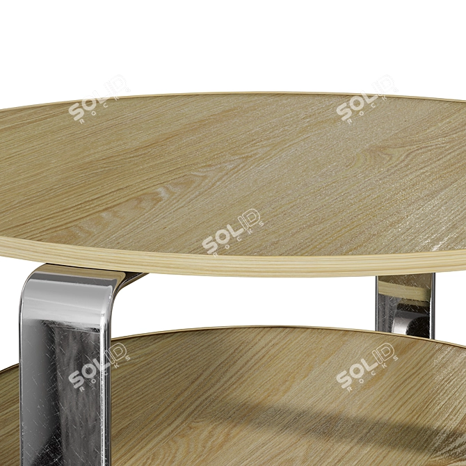 Elegant Oak Veneer Coffee Table 3D model image 4