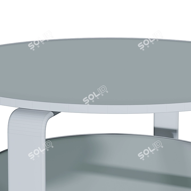 Elegant Oak Veneer Coffee Table 3D model image 5