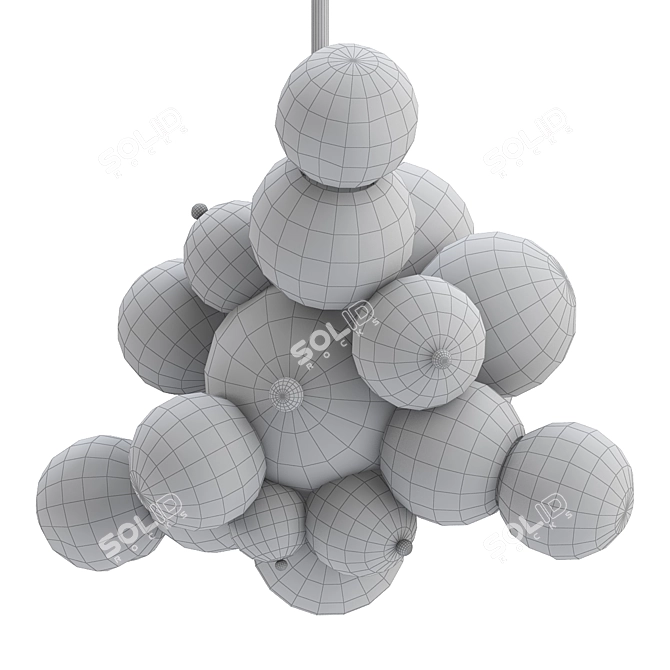 Elegant Bubble Light Chandelier 3D model image 2