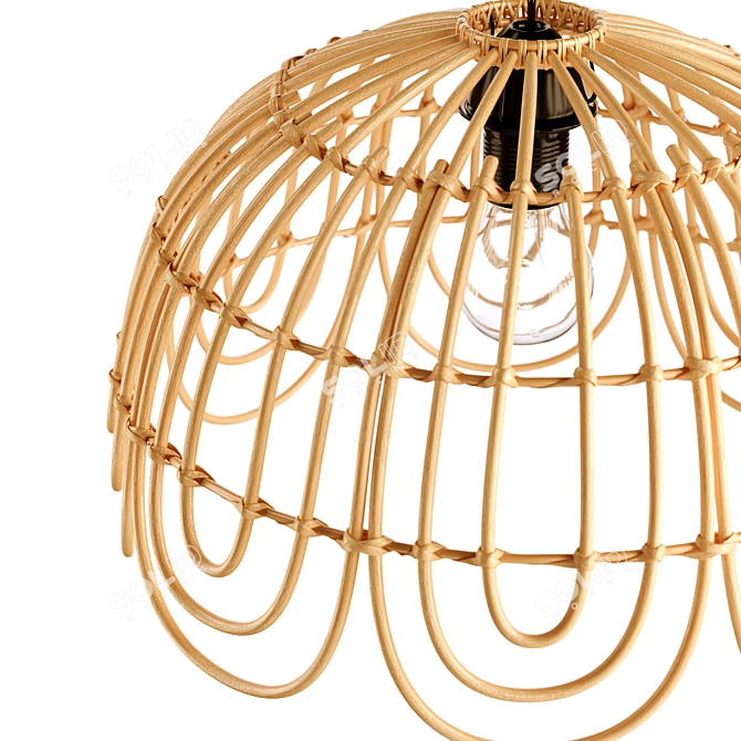 Natural Rattan Lampshade, Kapela 3D model image 4