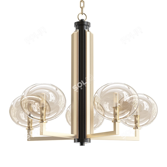 Elegant Breton Chandelier 3D model image 1