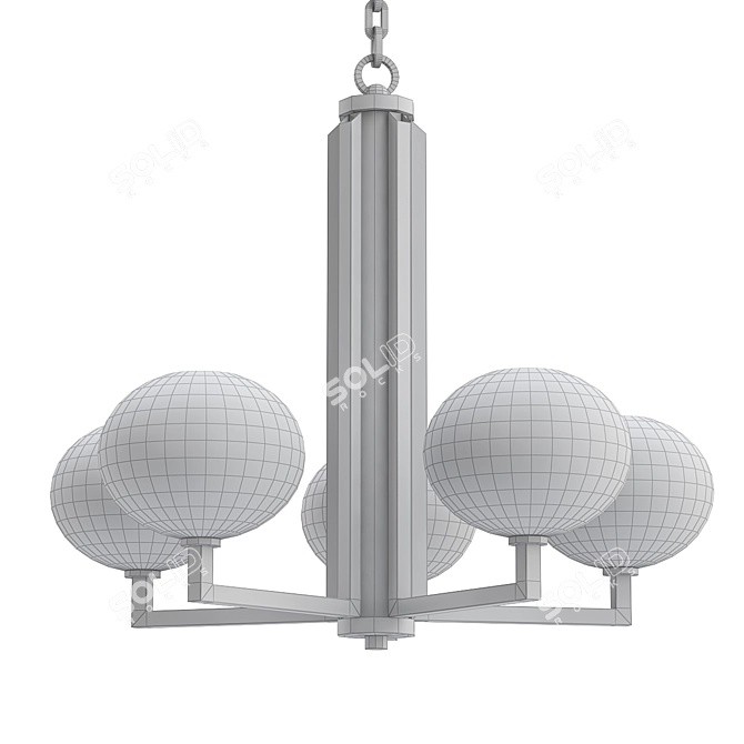 Elegant Breton Chandelier 3D model image 2