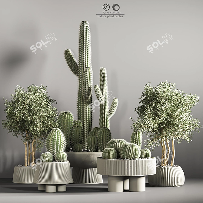 Stylish Indoor Plant Stand 3D model image 2