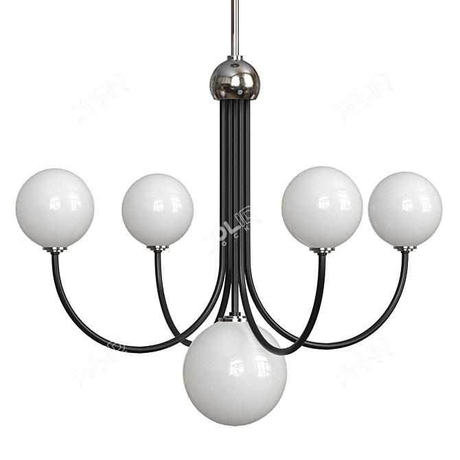 Modern 5-Light LED Chandelier 3D model image 2