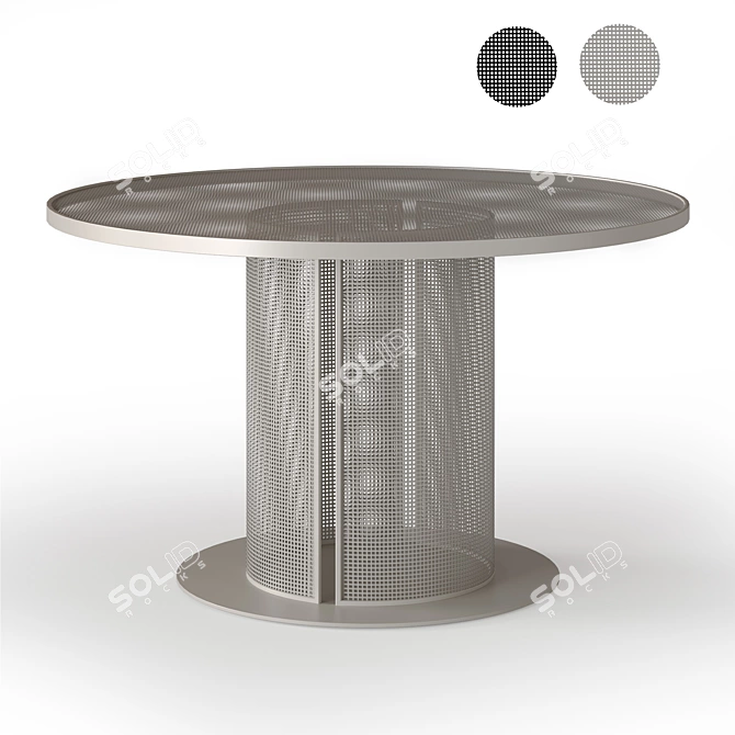 Modern Bauhaus Steel Dining Table 3D model image 1