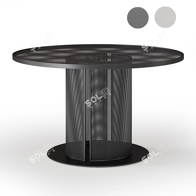 Modern Bauhaus Steel Dining Table 3D model image 2