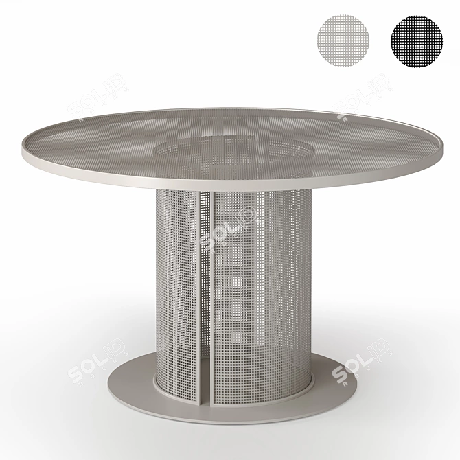 Modern Bauhaus Steel Dining Table 3D model image 6