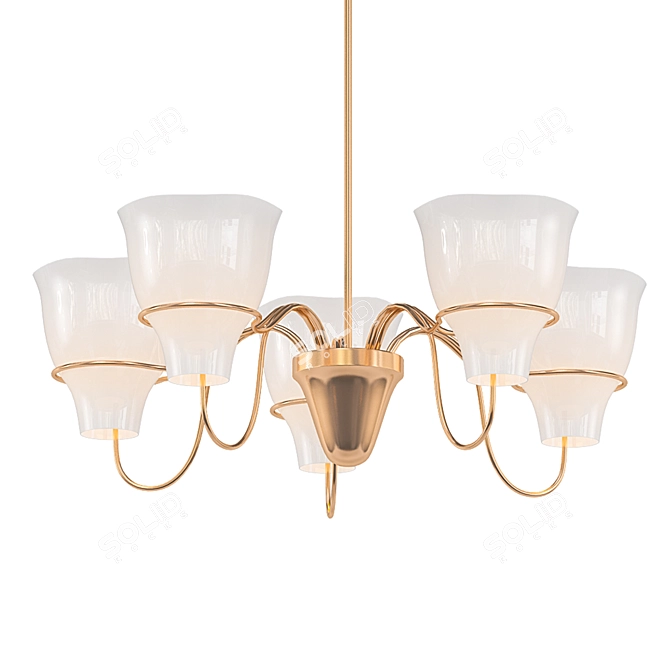 Vintage Hans Bergström Chandelier 3D model image 1